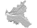 Contour Relief Map of Free and Hanseatic City of Hamburg