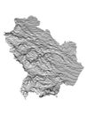 Contour Relief Map of Basilicata