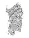Contour Relief Map of Sardinia