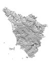 Contour Relief Map of Tuscany