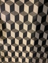Black and white 3D floor tiles