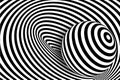 Black white 3d line distortion ball illusion Royalty Free Stock Photo