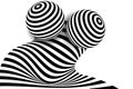 Black white 3d line distortion illusion Royalty Free Stock Photo