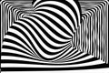 Black white 3d line distortion illusion Royalty Free Stock Photo