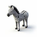 Minimalist 3d Zebra Model Rendered With Cubes