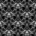 Black and white damask ornaments. Royalty Free Stock Photo