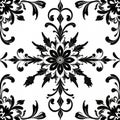Elegant Black and White Damask Pattern Design Royalty Free Stock Photo