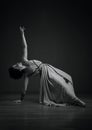 Black and white dancing woman portrait