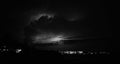 Black and White Dark Thunder Storm Clouds Landscape