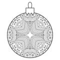 Black and white decorative Christmas ball.