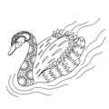 Black and white decorative swan. Royalty Free Stock Photo