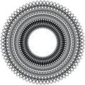 Black And White Decorative Symmetrical Ornate Ornament Ornamental Mandala Design 025 Royalty Free Stock Photo