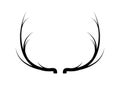 Black and white deer antlers vector on white background Royalty Free Stock Photo
