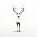 Black And White Deer Art: Digital Sculptures Inspired By Alex Andreev And Minjae Lee