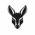 Black And White Deer Head Icon: Sleek And Minimal Papua New Guinea Art Style