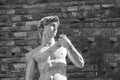 Black and white detail of the statue of David Royalty Free Stock Photo