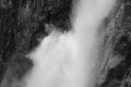 Black and White Details of Yosemite Fall in Yosemite National Park, California Royalty Free Stock Photo