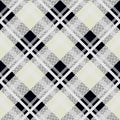 Black white diagonal check texture seamless pattern. Vector illustration.