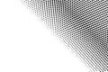 Black white diagonal dotted gradient. Half tone background. Royalty Free Stock Photo