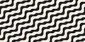 Black and white diagonal wavy lines seamless pattern. Vector abstract texture Royalty Free Stock Photo