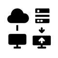 Cloud computing network with server and computer devices Royalty Free Stock Photo