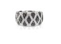 Black and white diamond onyx pave wedding fashion ring band