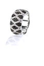 Black and white diamond onyx pave wedding fashion ring band Royalty Free Stock Photo