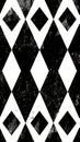 black and white diamond shapes and lines grunge pattern ai generated