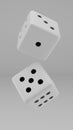 Black and White Dice on a white background, 3d render Royalty Free Stock Photo