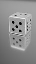 Black and White Dice on a white background, 3d render Royalty Free Stock Photo