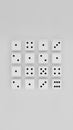 Black and White Dice on a white background, 3d render Royalty Free Stock Photo