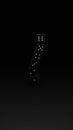 Black and White Dice on a Black background, 3d render Royalty Free Stock Photo