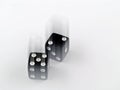 Black and white dice falling Royalty Free Stock Photo