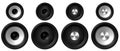 Black and white different Speakers on a white background Royalty Free Stock Photo