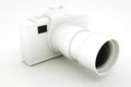 Black and White Digital DLSR Camera. 3D illustration Royalty Free Stock Photo