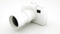 Black and White Digital DLSR Camera. 3D illustration Royalty Free Stock Photo