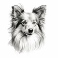 Hyper-realistic Collie Drawing: Charming Character Illustration In Minimalist Style