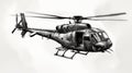 Intense Shading: Hyper-realistic Helicopter Drawing With Aggressive Digital Illustration