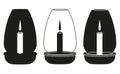 Black and white dinner candle silhouette set Royalty Free Stock Photo