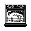 black and white dishwasher kitchen machine