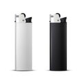 Black and white disposable plastic butane lighter mockups Royalty Free Stock Photo