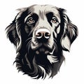 Black Lab Dog Head Vector - Precision Painting Style