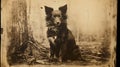 19th Century Dog Portrait In Wet Plate Collodion Style Royalty Free Stock Photo