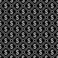 Black and White Dollar Sign Pattern Repeat Background