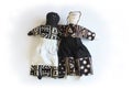 Black and white dolls concept racial harmony, unity