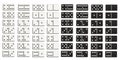Black and white domino full set in flat design style. Royalty Free Stock Photo