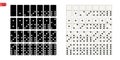 Black and white domino full set in flat design style. Vector illustration Royalty Free Stock Photo