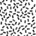 Black and white domino pattern. Seamless vector