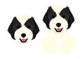 Black and white doodle dog head and peeking design Royalty Free Stock Photo