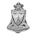 Black and white doodle hand drawn Bell Royalty Free Stock Photo